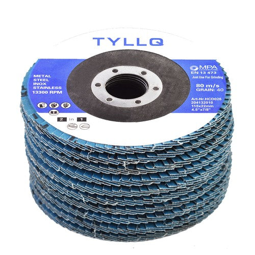 New 20 Pack 40 Grit 4.5" X 7/8"  Premium Zirconia Flap Disc Sanding Grinding