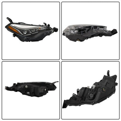 Headlight Assembly Projector For Toyota Corolla 2017-2019 Halogen Black Right