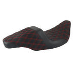 Red Lattice Stitch Carbon Fiber Gripper Step 2 Up Seat For Touring 2008-2020