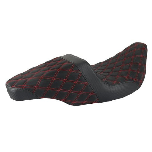 Red Lattice Stitch Carbon Fiber Gripper Step 2 Up Seat For Touring 2008-2020