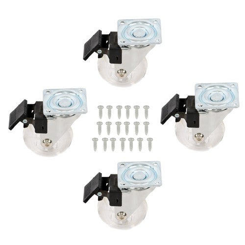 2 Inch Caster Wheels Set of 4 Heavy Duty Locking Casters with brake white