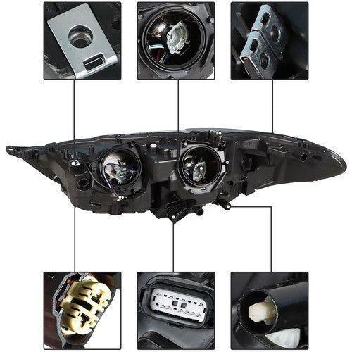 Headlight Fit For Ford Fusion 2017-2019 Headlamps Driver + Passenger Side Pair