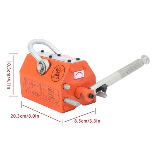 1320LBS 600kg Steel Magnetic Lifter Heavy Duty Crane Hoist, 2 Safety Factor
