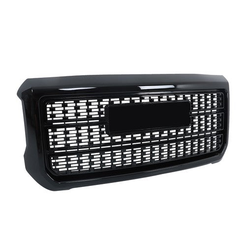Gloss Black Front Grille For GMC Sierra 2500HD 3500HD Denali 2015-2019 Plastic