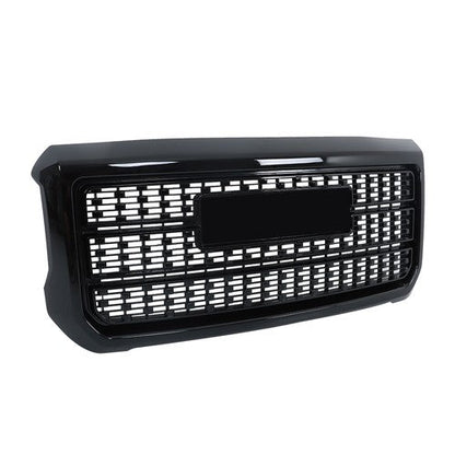 Gloss Black Front Grille For GMC Sierra 2500HD 3500HD Denali 2015-2019 Plastic