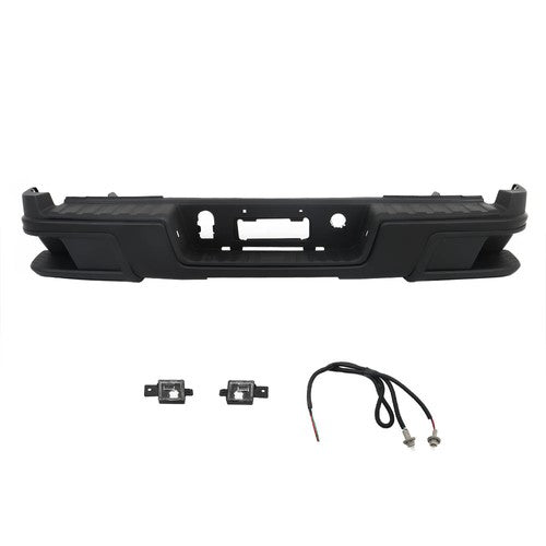 Rear Step Bumper Black For 2015-2022 Chevy Colorado Canyon W/o Sensor Holes