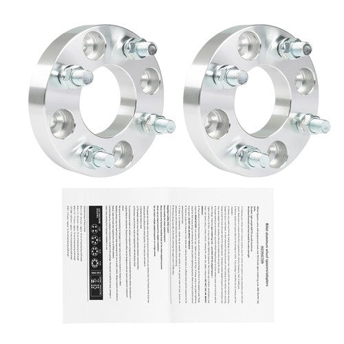 Wheel Flange 1" 4x101.6mm Hub Bore 62mm Thread Size 1/2"x20 Silver 2Pcs