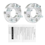 Wheel Flange 1" 4x101.6mm Hub Bore 62mm Thread Size 1/2"x20 Silver 2Pcs