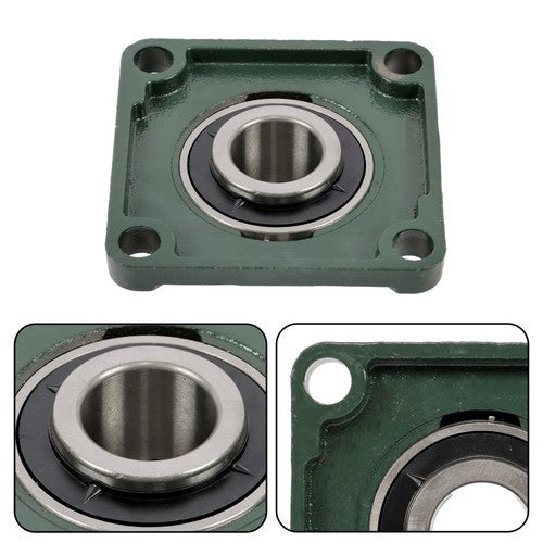 2 × UCF207-20 1-1/4" Bore Pillow Block Flange Bearing 4 Bolt Solid Base