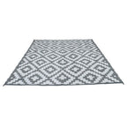 9x12ft Outdoor Plastic Straw Rug For Camping Outdoor Carpet RV Mat Gray & White