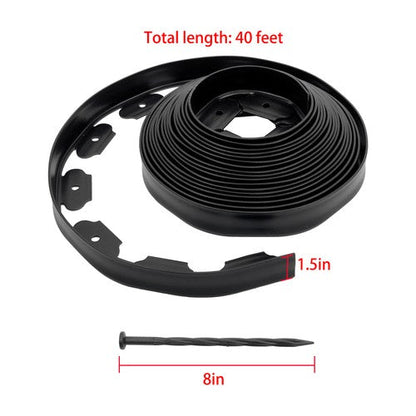 40FT Garden Edge Lawn Grass Stone Isolation Strip 16pcs Anchoring Spik US