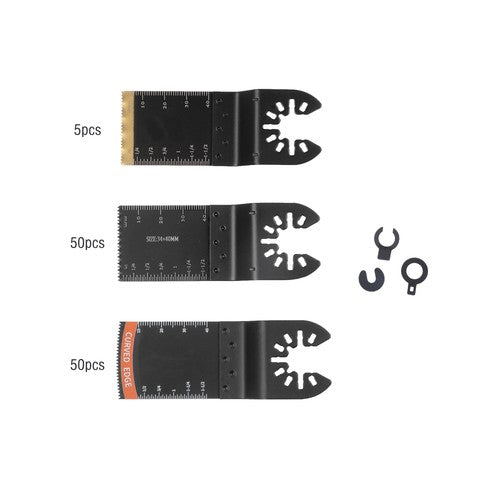 Universal Multi Tool Blades Titanium & HCS Oscillating Saw Blades Set of 105