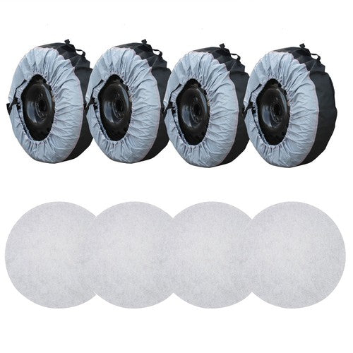 Tyre Cases+Tyre Bags Car Cover 4Pcs New W/ Handheld For Gray 420D And Black 600D