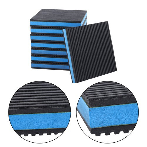 8 Pack 6"x6"x7/8" Anti Vibration Pads with Ribbed Rubber & EVA Core