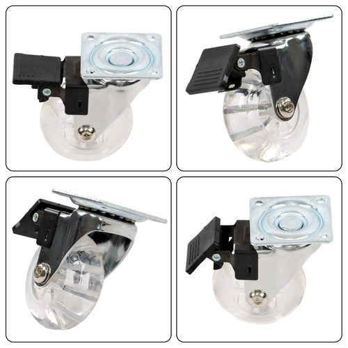 2 Inch Caster Wheels Set of 4 Heavy Duty Locking Casters with brake white