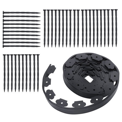 Lawn Border L-shaped Lawn Garden Edging Kit 40FT With 40Pcs Anchoring Spikes