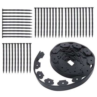 Lawn Border L-shaped Lawn Garden Edging Kit 40FT With 40Pcs Anchoring Spikes