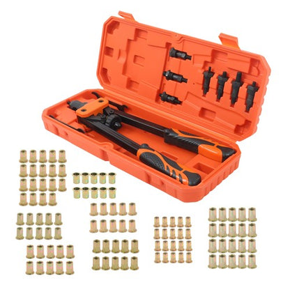 14" Rivet Nut Tool Kit Metric & Inch Mandrels 70pcs Rivnuts Nuts & 7 mandrels