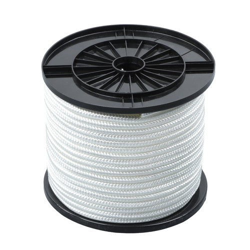 3/8 Inch Nylon Rope 250 Foot Sturdy Spool Nylon Solid Braid Rope White