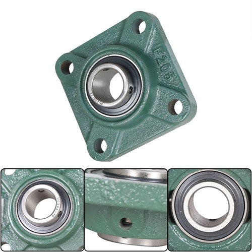 2 PCS Solid Base Pillow Block Flange Mounted Bearing 1" Bore 4 Bolt UCF205-16 US