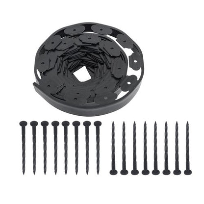 Garden Edging Kit With Anchoring Spikes No Dig Lawn Border L-shaped Lawn