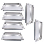 2.5 Inch Deep 6 Pack Full Size Restaurant Steam Table Pans Without Lid