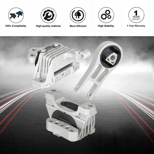 3× Complete Engine Motor &Transmission Mount For Cherokee Chrysler 200 2015-2017
