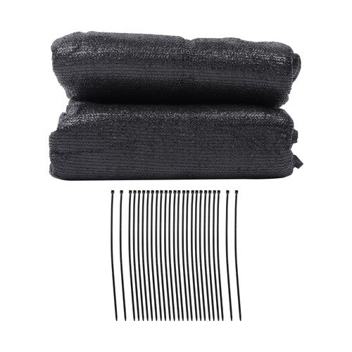 5FTx50FT Black Heavy Duty Garden Privacy Fence Barrier Net With Zip Ties