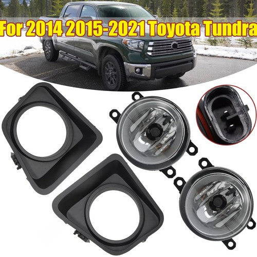 Fog Lights Pair Front Bumper Driving Lamp for 2014-2021 for Toyota Tundra