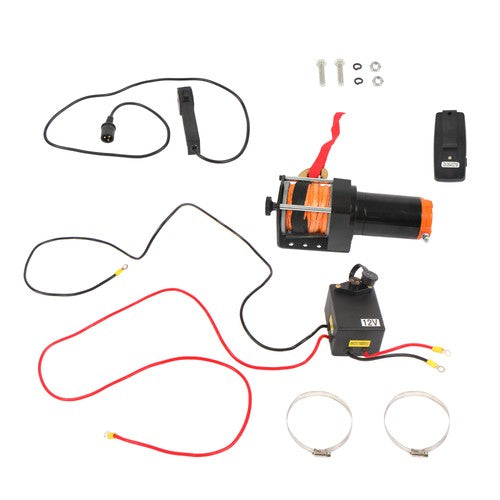 12V 2500LBS1.2HP Electric Winch 50ft Synthetic Rope Wireless & Wired Remote