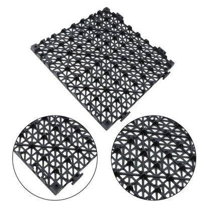 55PCS 12x12" Interlocking Drainage Floor Tiles Modular Interlocking Tile Black