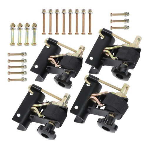 (4 Pack) 1.5in x 7.5ft Ladder Rack Ratchet Tie-Down Straps 2 Inch Round Tube