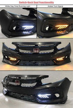 L+R Fog Lights For 2016-2021 Honda Civic Hatchback DRL LED Daytime Running Lamps