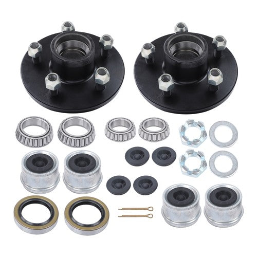 2 Sets of Trailer Hub Kits 5 -4.5 for 3500 lbs 1-1/16'‘ to 1-3/8’' Tapered Axle