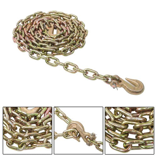 W/Clevis Hooks Transportation Bundle Chain Steel Gold 4900lbs G80 5/16in×12ft