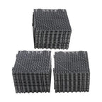 50 Pack Interlocking Deck Tiles PP Drainage Tiles Floor Tiles 12 x 12 inch Black