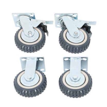 4 pieces of gray PU straight wheel polyurethane swivel wheels 2 straight wheels