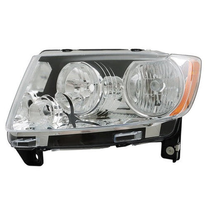 Halogen Clear Pair Chrome For Jeep Grand Cherokee 11-13 Compass 11-17 Headlights