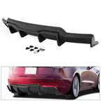 Rear Bumper Diffuser Lip Cover Carbon Fiber for Tesla Model 3 2017-2023
