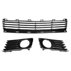 Front Lower Grille & Pair Fog Light Covers W/ Hole For Toyota Prius 2004-2009