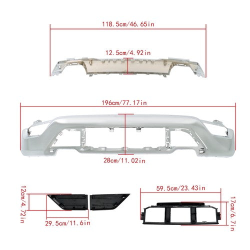 New For Ford F-150 2021-2023 Front Bumper Face Bar 6-piece Kit W/o Sensor Holes