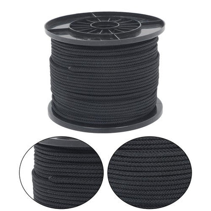 3/16 Inch x 500 Feet Hollow Braid Polypropylene Rope  – Black，750 Pounds