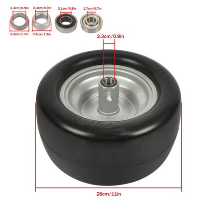 2 Pack 11x6.00-5 Flat Free Tire And Wheel Solid Rubbe For Mower Tires