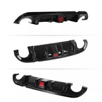 Rear Bumper Diffuser W/ LED Brake Light for 2014-2017 for Infiniti Q50 Black