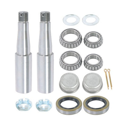 2 Pack 5-lug 5'' wheel hub kits & 8.25-inch round #84 Spindles -7 Pieces/set