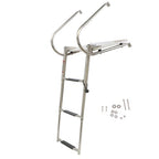 USA 3-step Stainless Steel Ship Ladder With Platform Marine With Telescoping