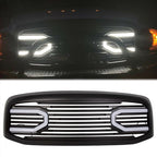 Front Hood Black Grille Shell Light for Dodge RAM 2500 3500 1500 2006-2009