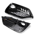 For 2016-2018 Honda Civic Si LED DRL Fog Lights Cover&Chrome Grille Grill