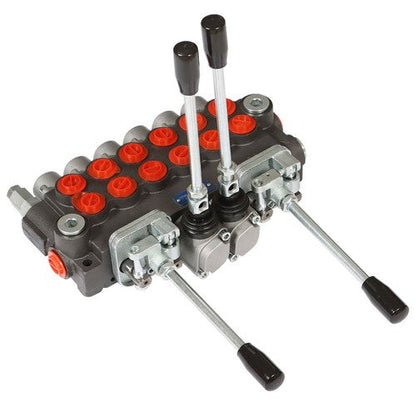 Hydraulic Backhoe Directional Control Valve w/ 4 Joysticks 6 Spool 11 GPM