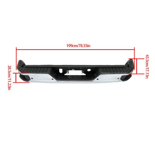 Steel Chrome Rear Bumper With Sensor Holes For Silverado/Sierra 1500 2019-2023
